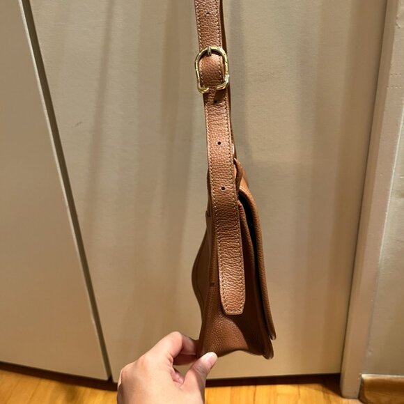 Longchamp Le Foulonne Leather Small Crossbody (Tan/Caramel Colour) - Picture 6 of 13